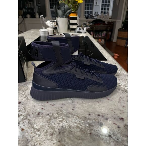 Puma X Fenty Trainer Mid Geo Evening Blue/. Puma Black sz 10 NWT Box & Bag - Picture 2 of 9